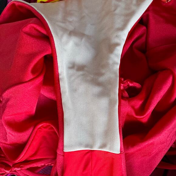 Leonisa Swim One Piece Sculpting Macramé Back Red Small Removeable Straps Beach - Picture 9 of 9